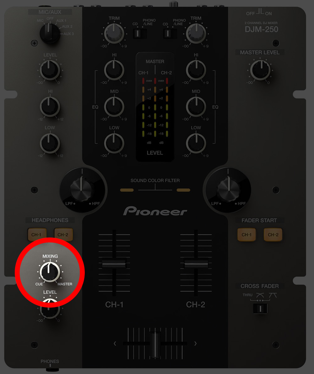 Pioneer DJM 250 cue mix master