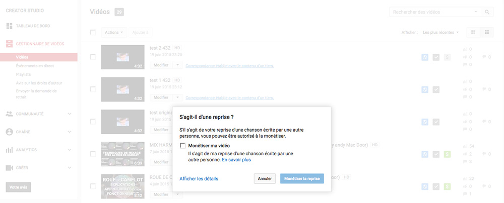 youtube s'agit il d'une reprise